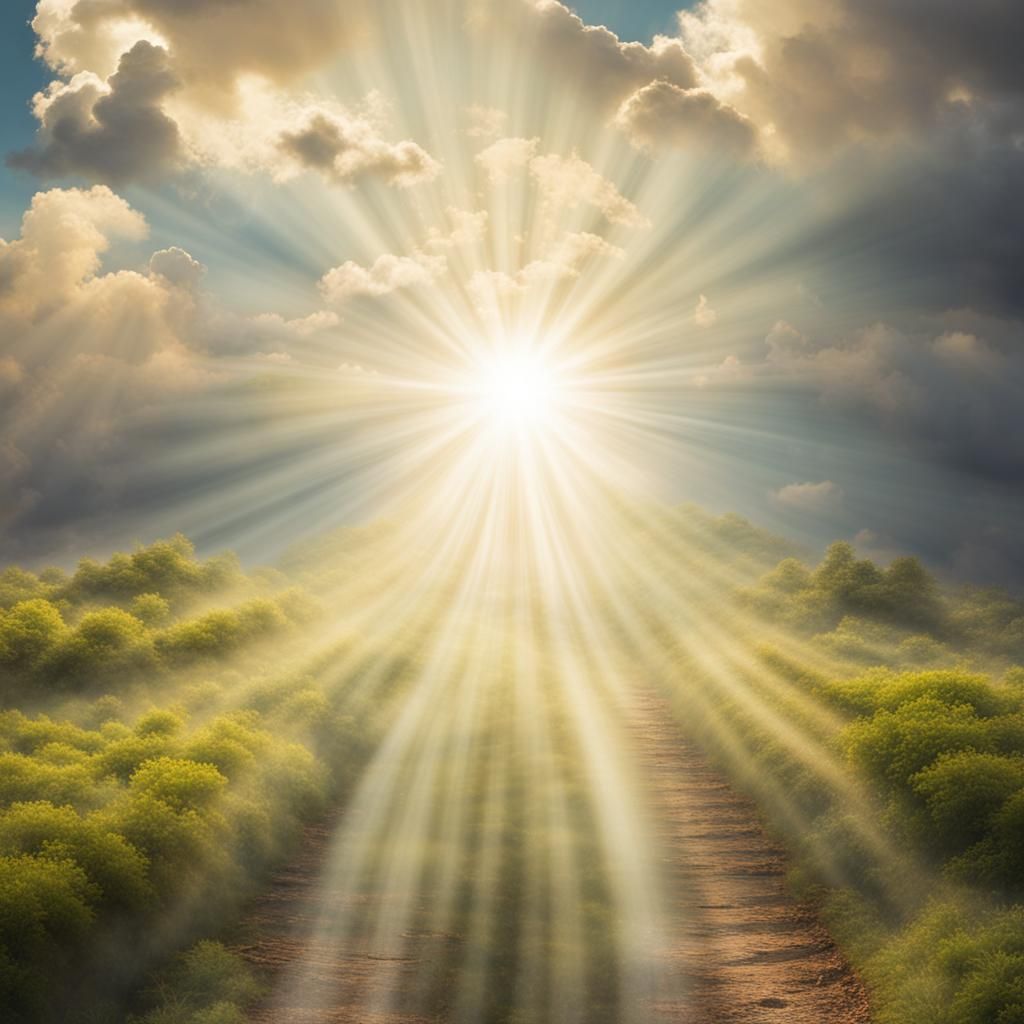 Divine Light Beams Through Clouds