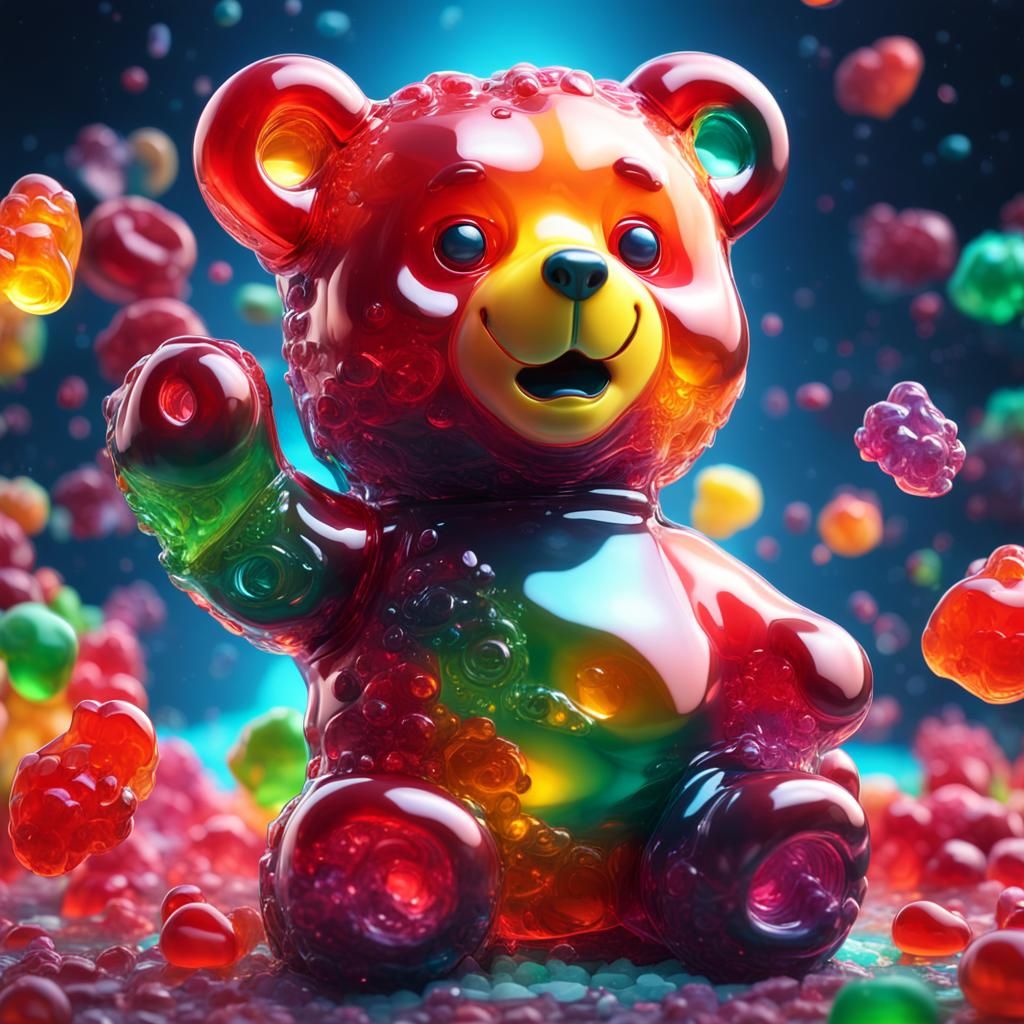 Majestic Gummy Bear Sculpture in Vibrant Colors