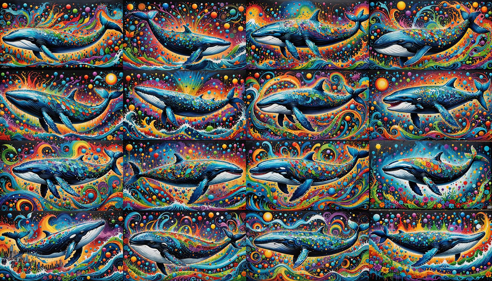 Whale Emitting Love in Graffiti Street Art