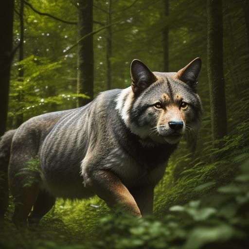 High-Contrast Portrait of Deutsch Stichelhaar in Forest