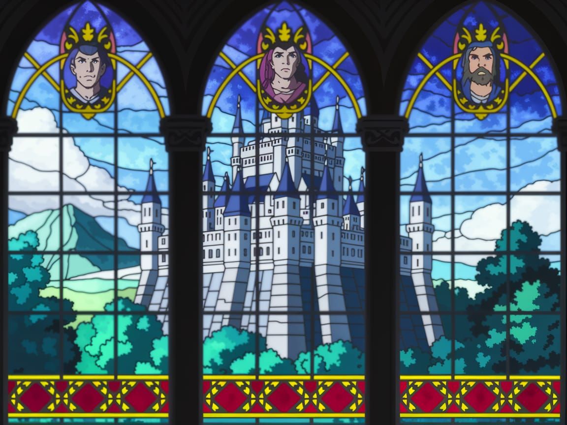 Gothic Castle in Vibrant Stained Glass