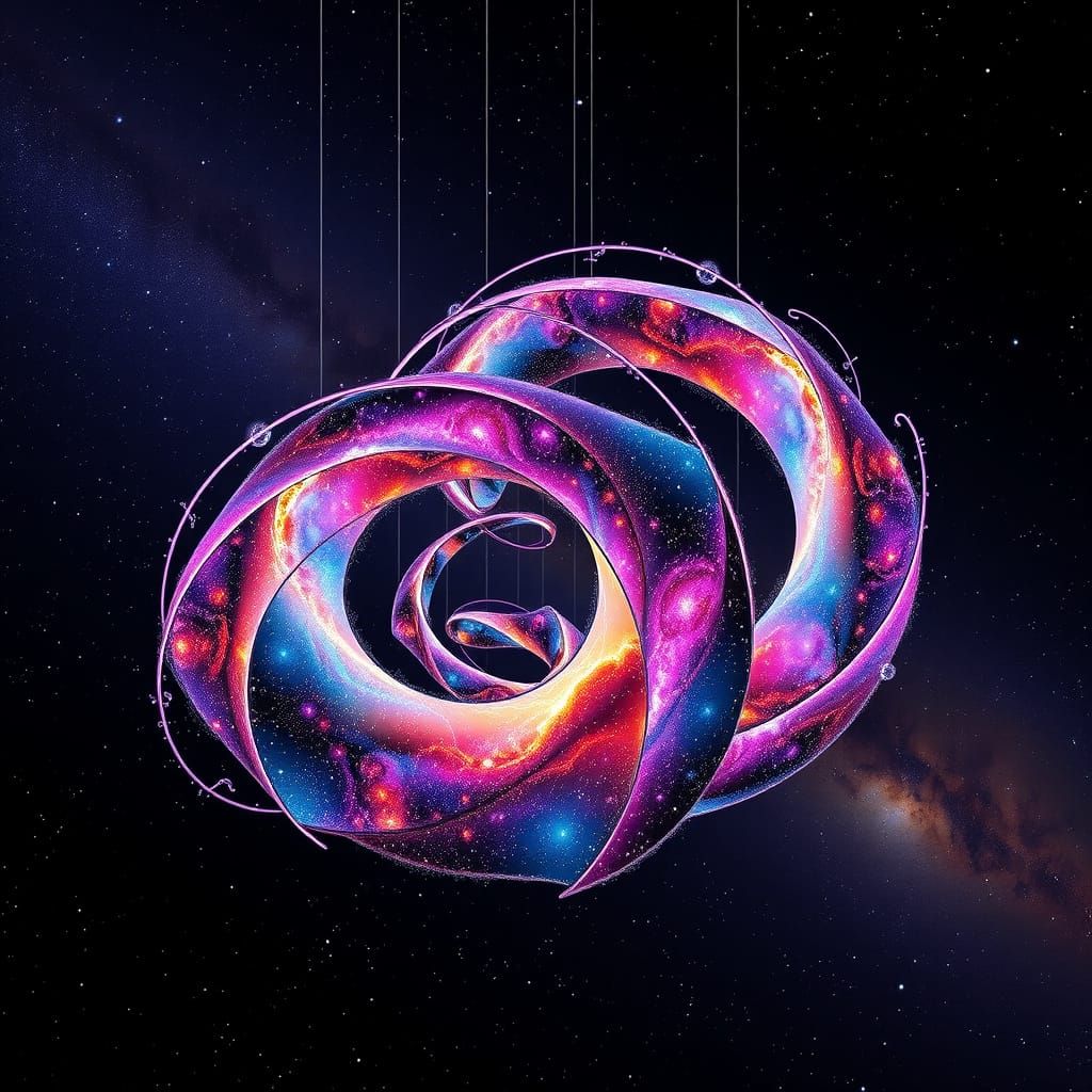 Surreal Cosmic Sculpture in Ethereal Space