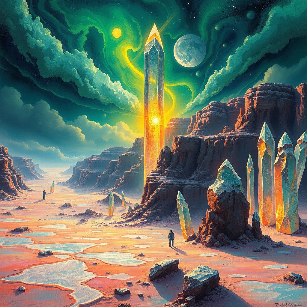 Crystal Spires in Holographic Astral Cosmic Illustration