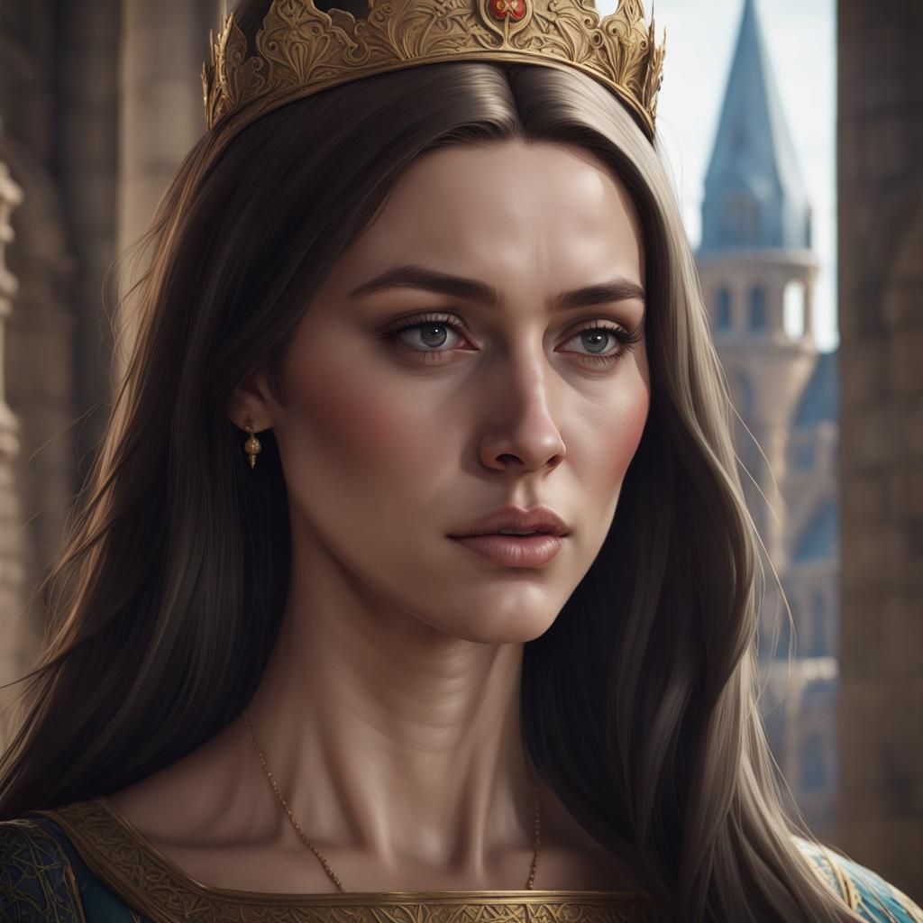 Eleanor of Castile Portrait in Art Nouveau Style