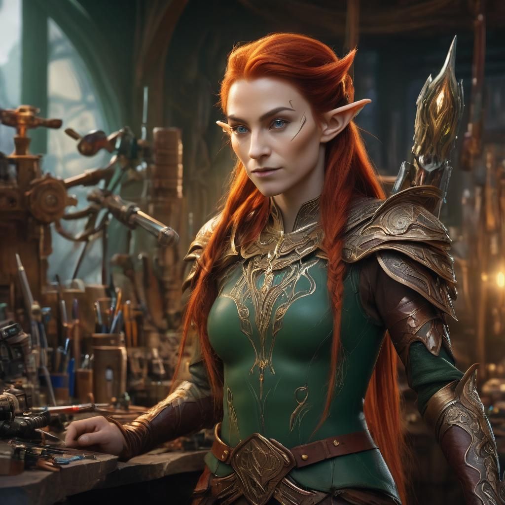 High Elf Artificer in Digital Matte Painting