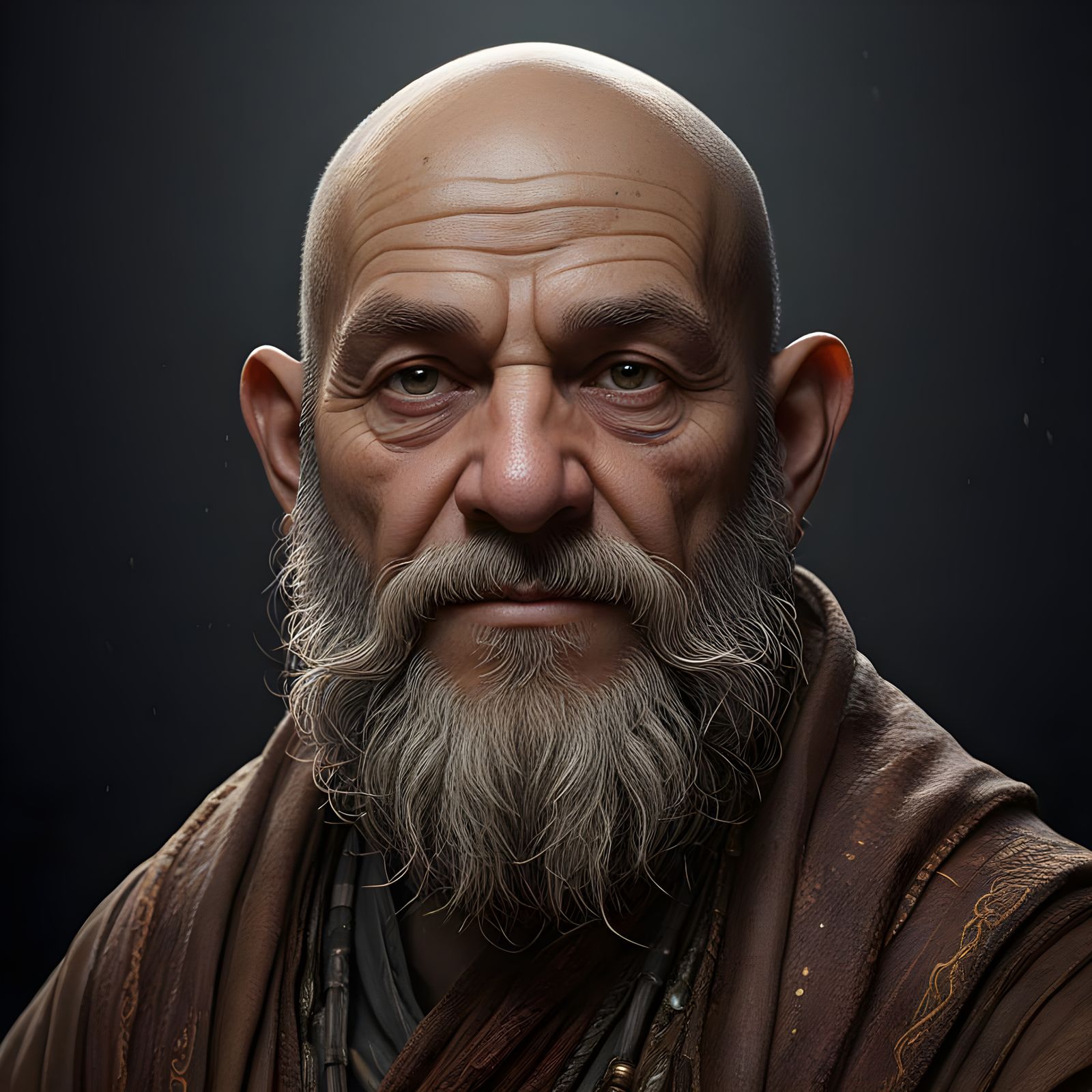 Ancient Dwarf Monk in Triadic Colors