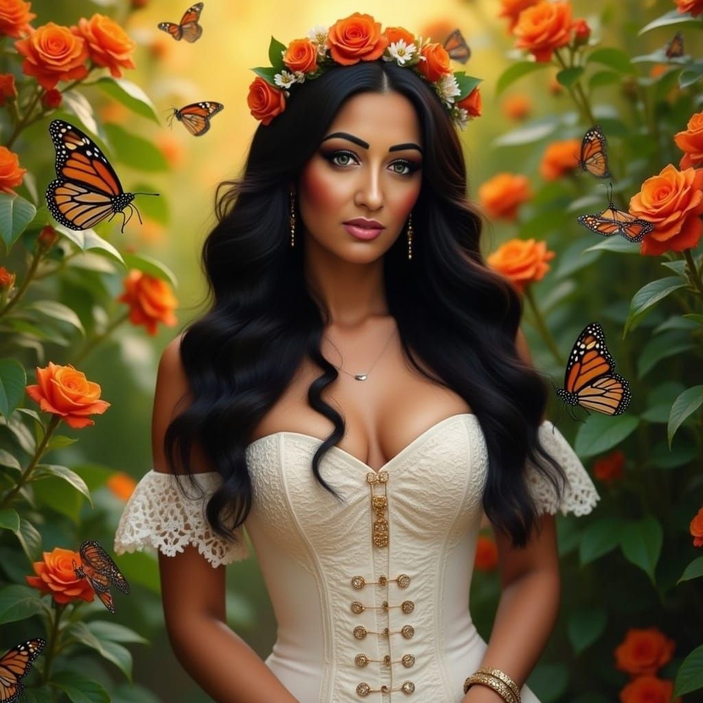 Ethereal Woman in Enchanted Forest