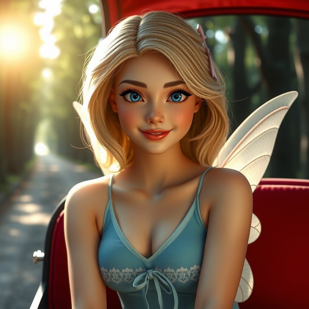 Disney's Blue Fairy in Summer Forest Carriage