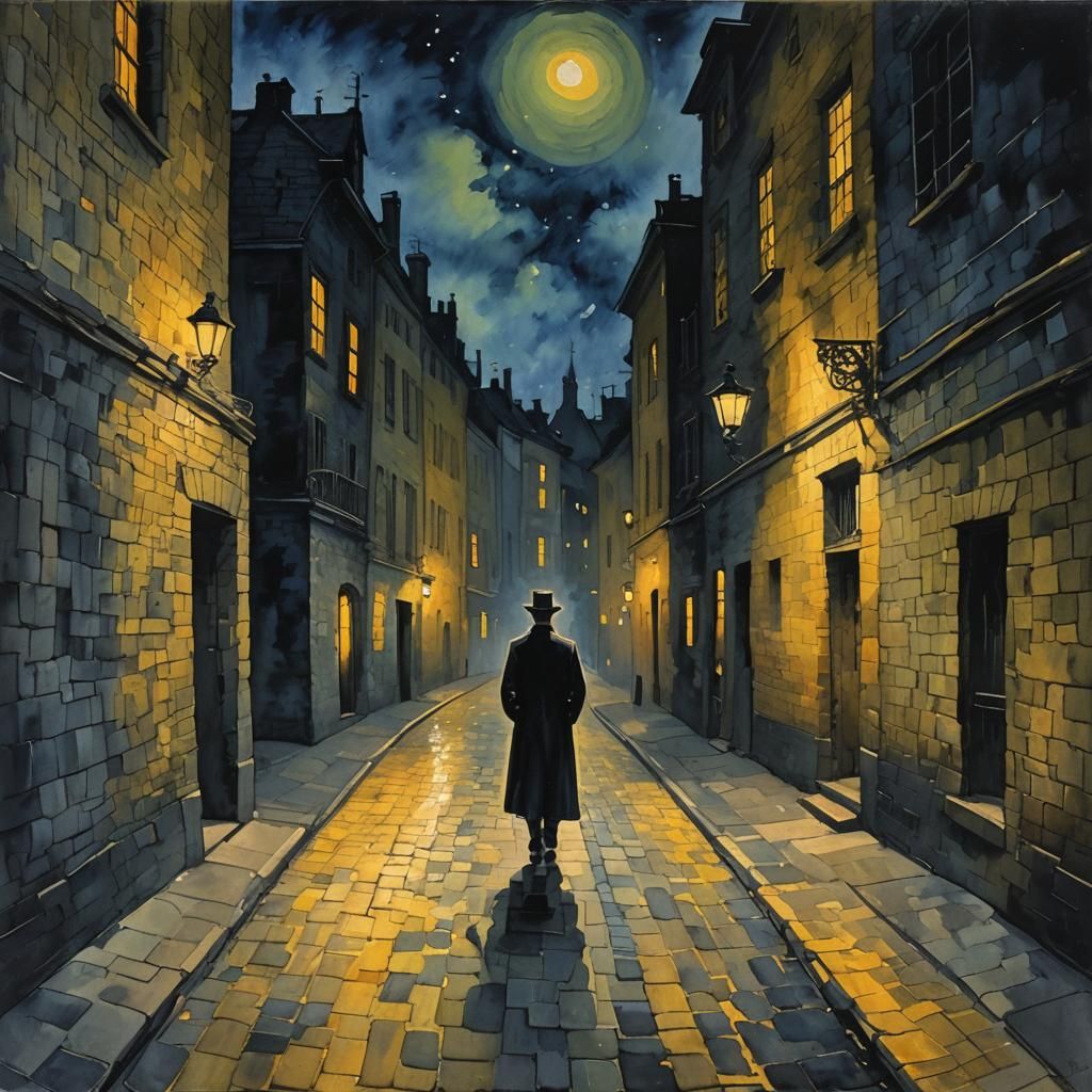 Candlelight Shadows on Textured Wall, in Expressionist Style