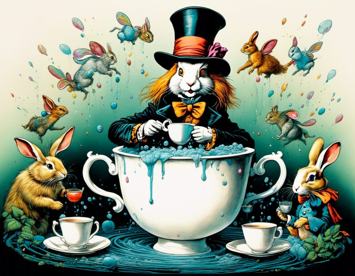 Mad Hatter's Tea Bath: Psychedelic Wonderland
