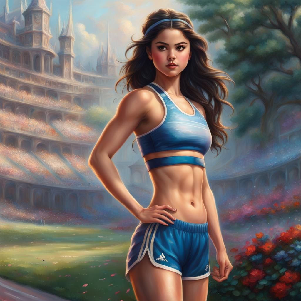 Selena Gomez in Track and Field Uniform