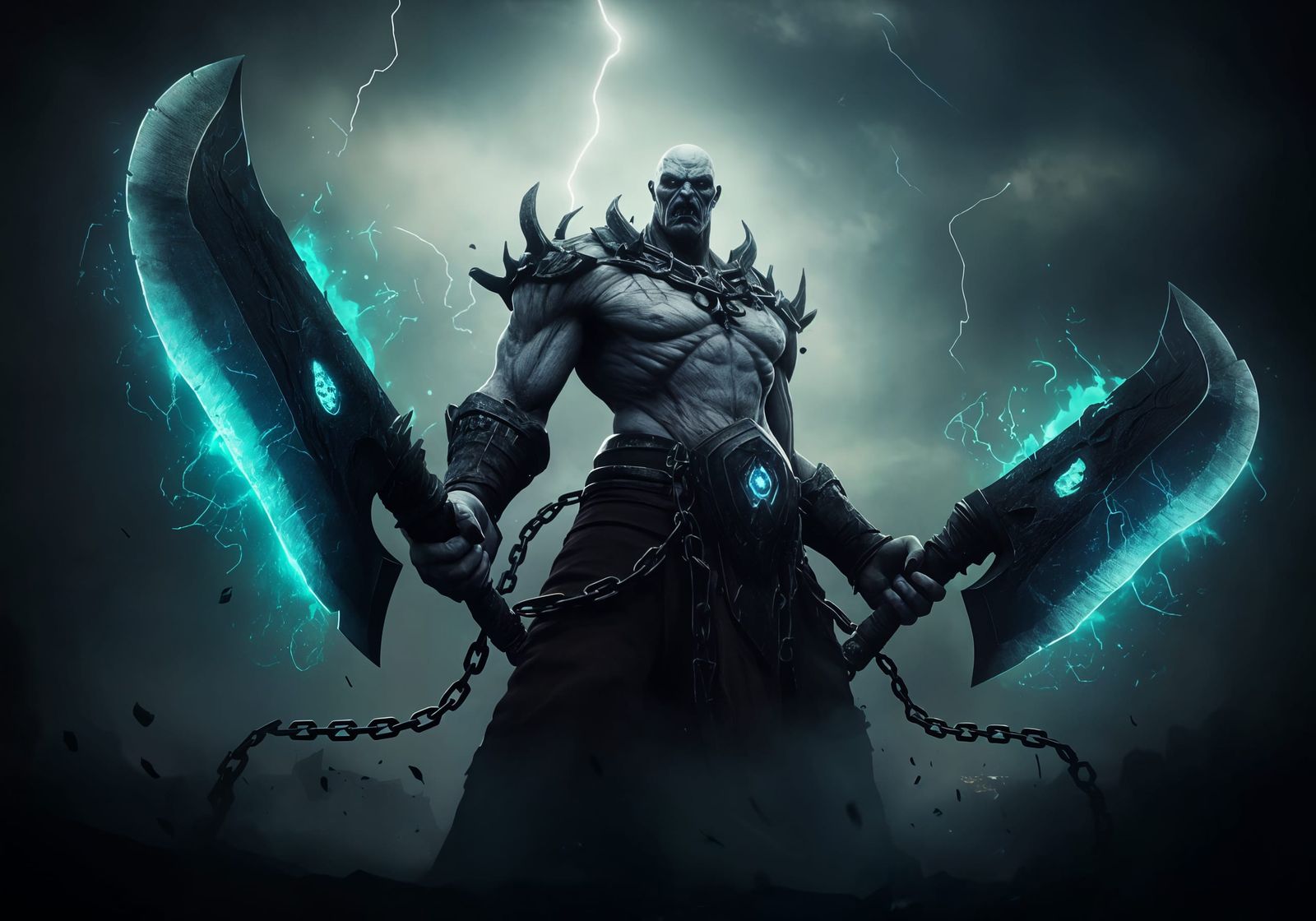 Dark Fantasy Villain Twinblade Warrior