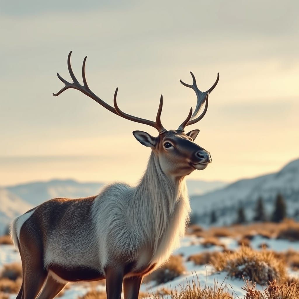 Antlered Beasts in Winter Wonderland