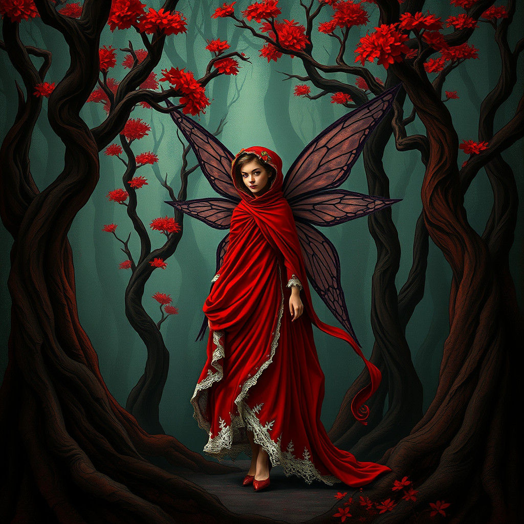 Mystical Fairy Elf in Surrealist Style
