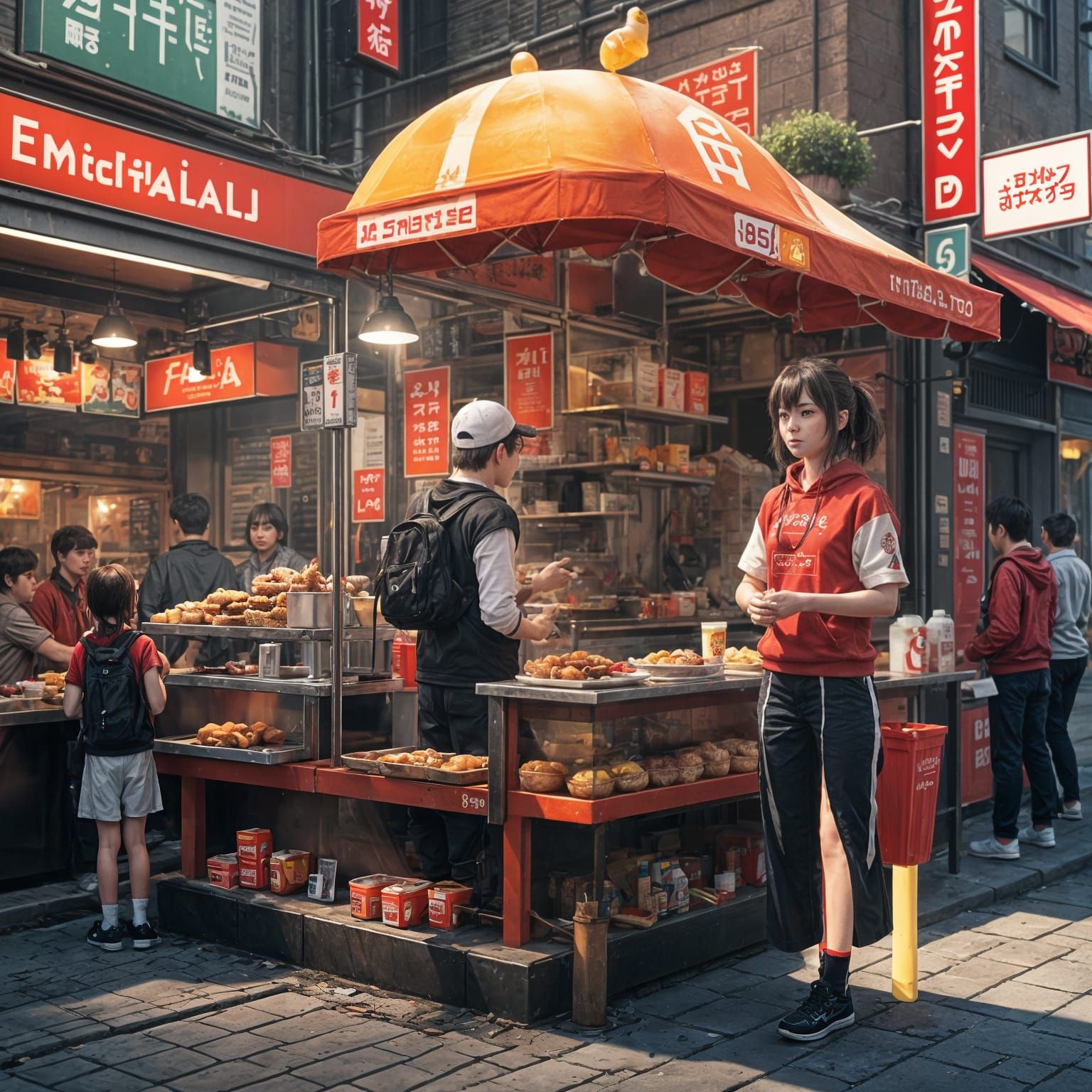 McDonald's Street Food in Anime Style