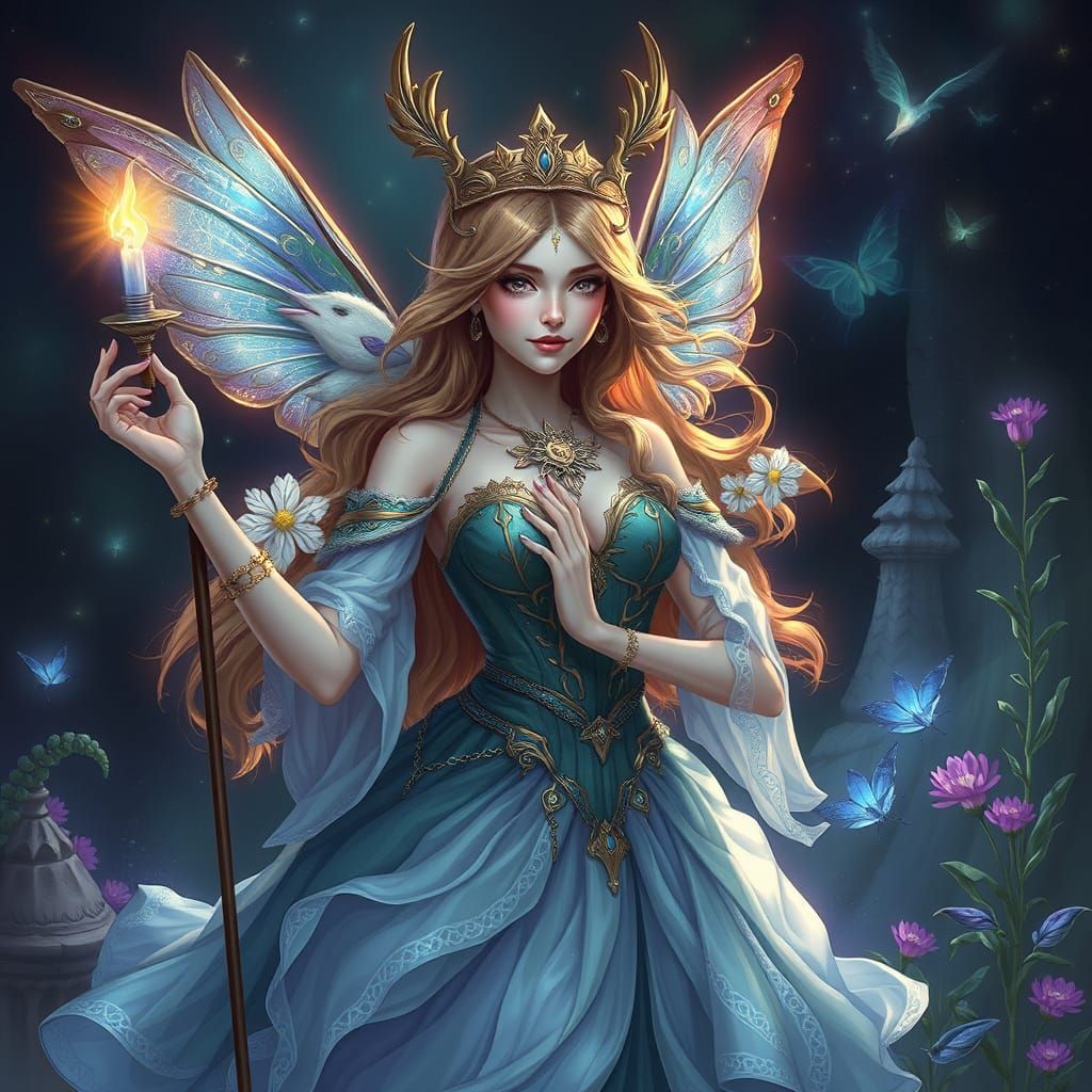 Regal Fairy in a Whimsical Realm