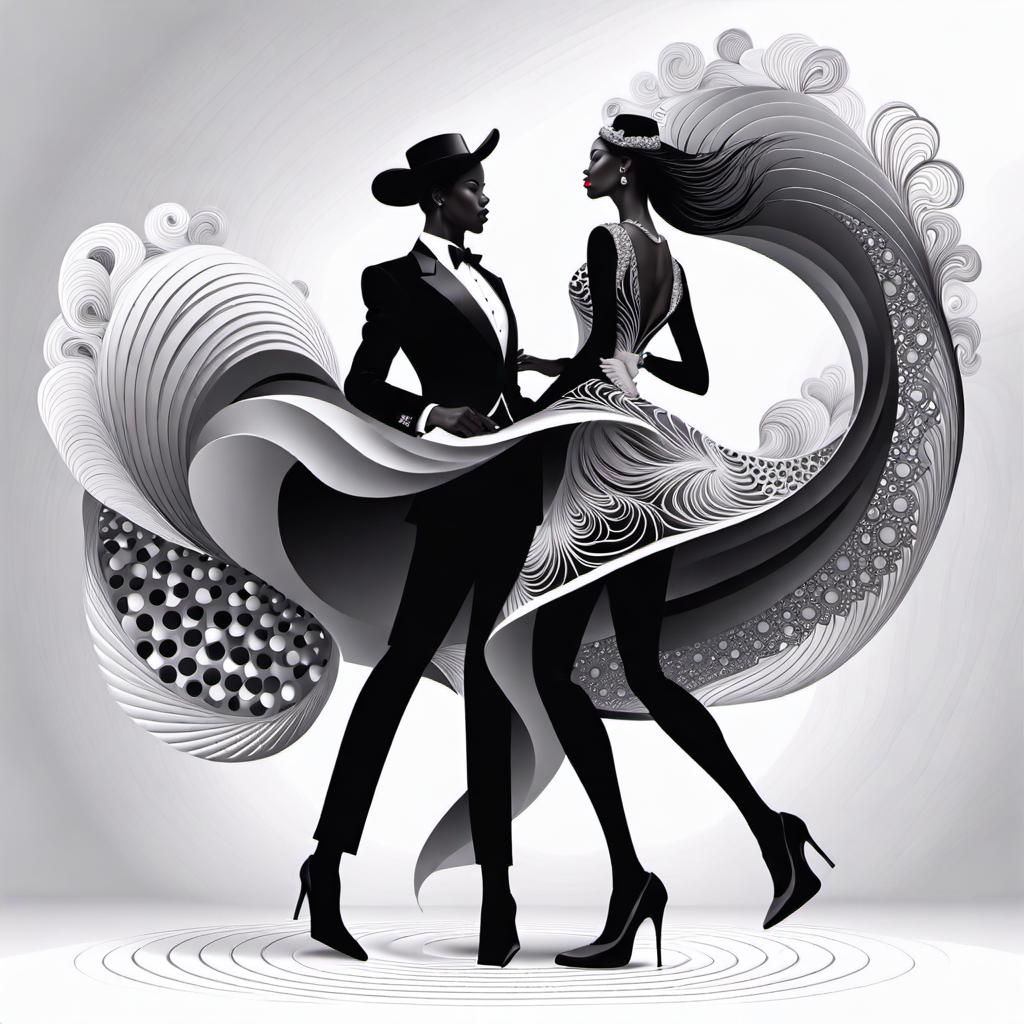 Two girls dance wearing stockings and heels