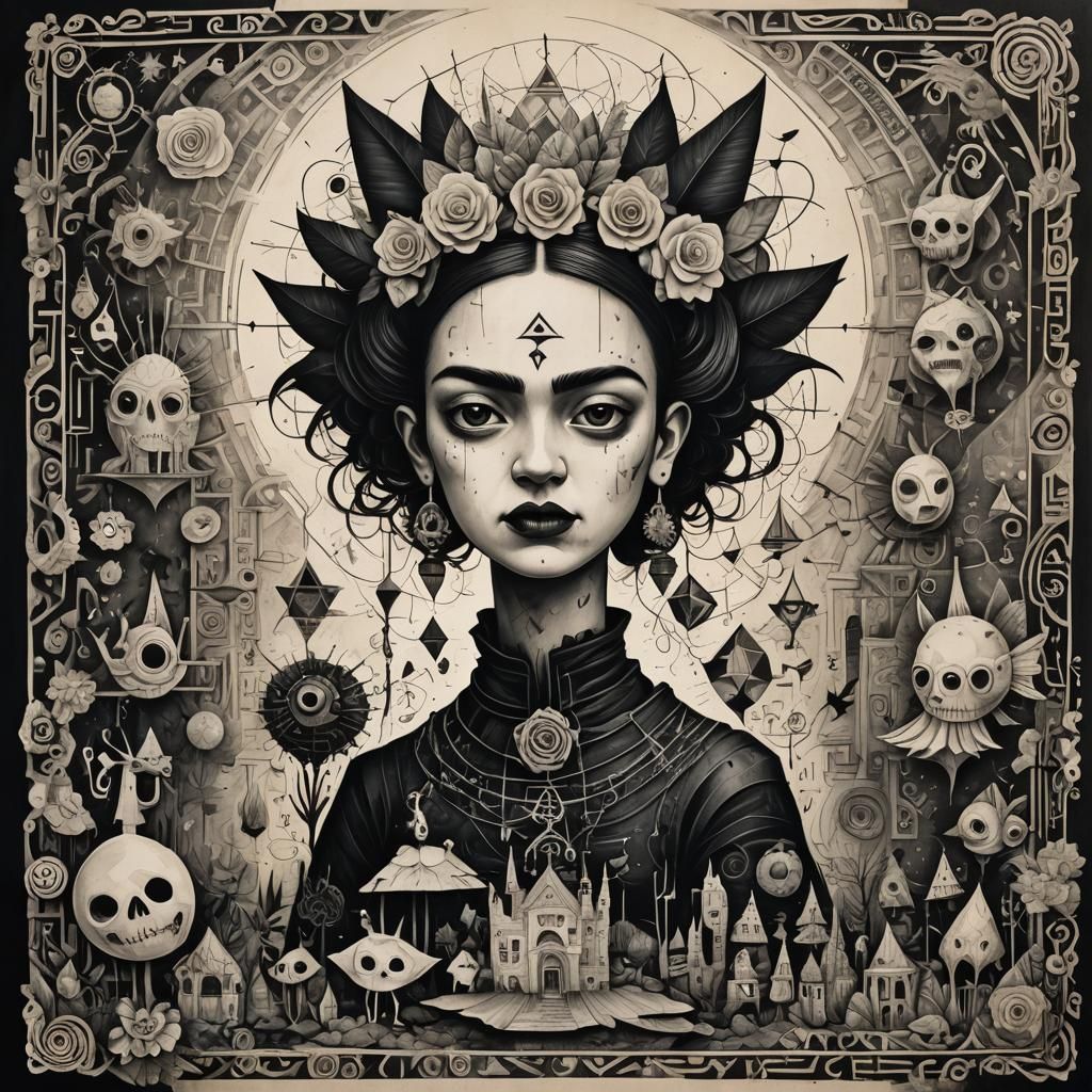 Cute Creature in Mixed Artistic Styles