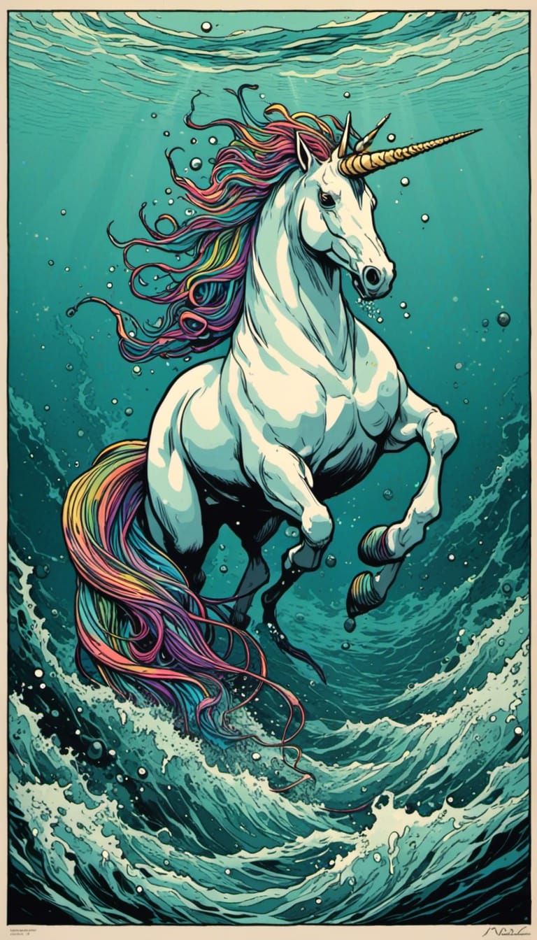 Aquatic Unicorn- scales that shift in colour like a rainbow.