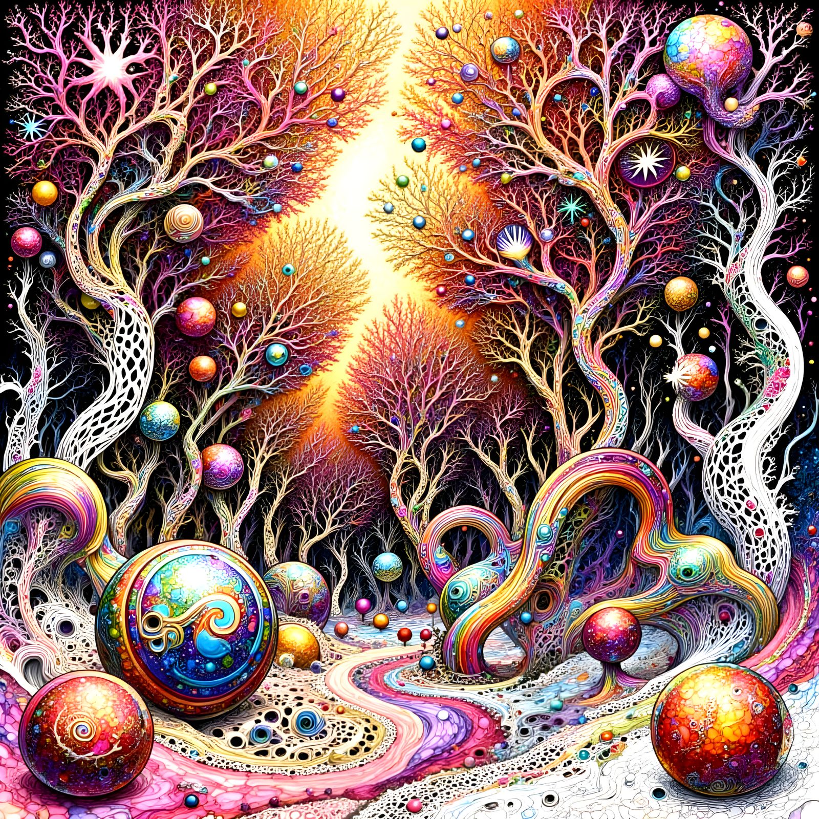 Intricate Photorealistic Globes in Rainbow Hues