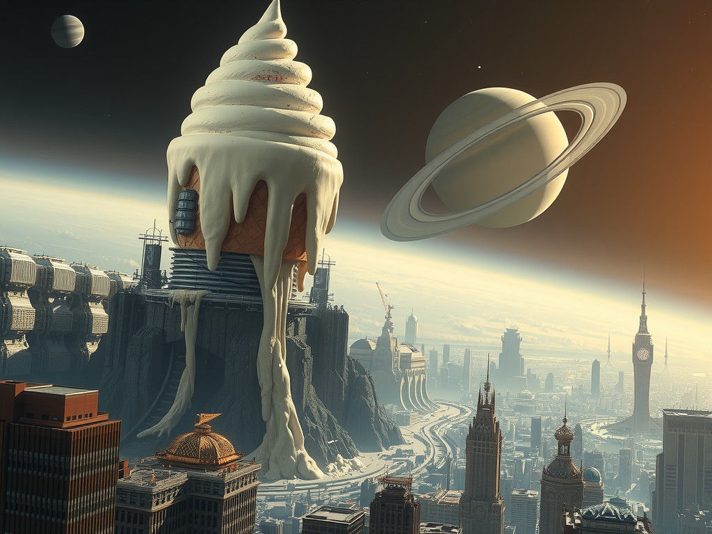 Giant Ice Cream Meltdown Near Saturn