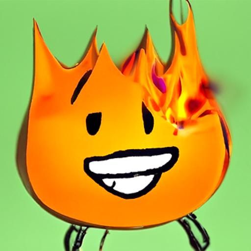 Firey from BFDI Cartoon Illustration