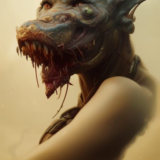 Three-Eyed Snake Head Concept Art