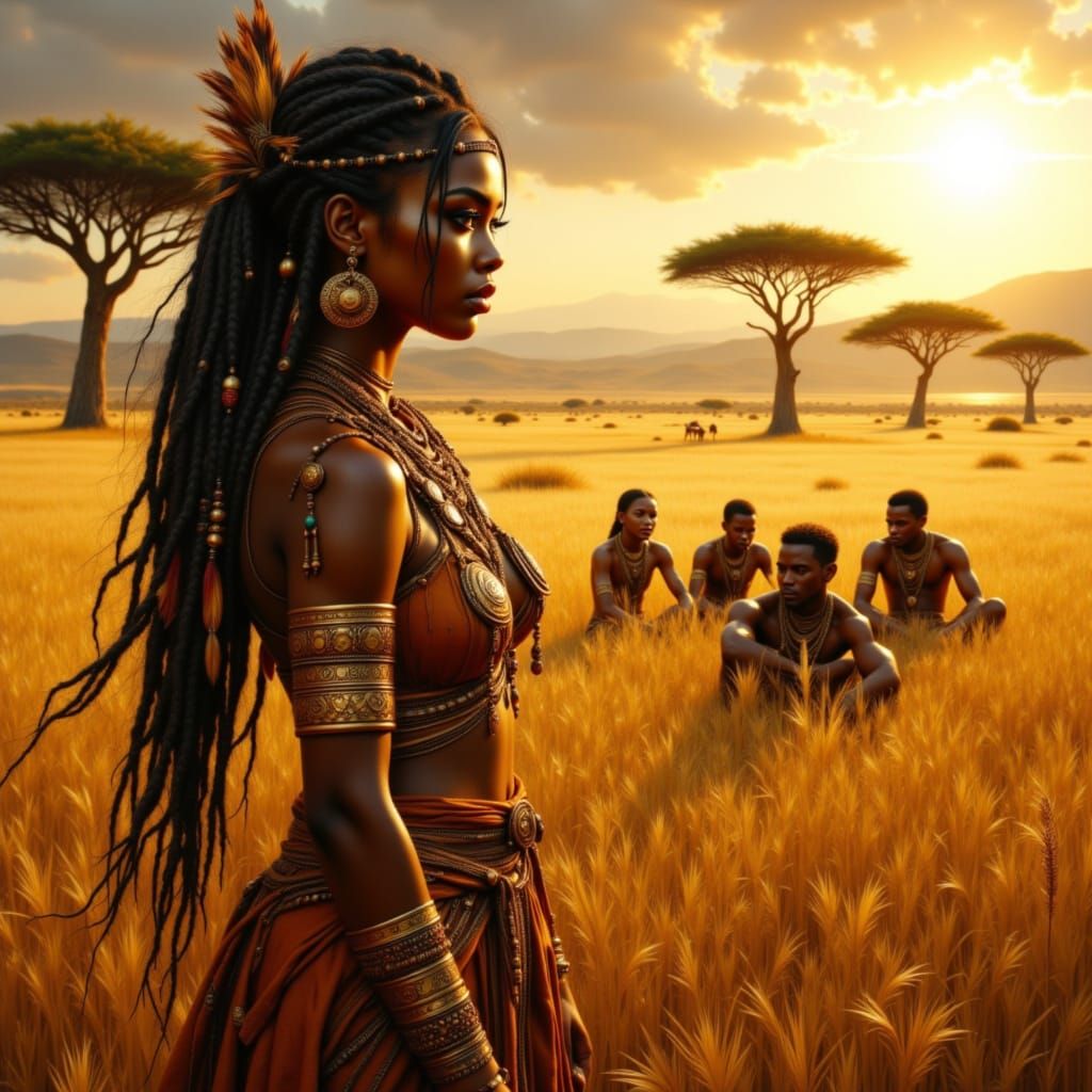 Sun-drenched savanna