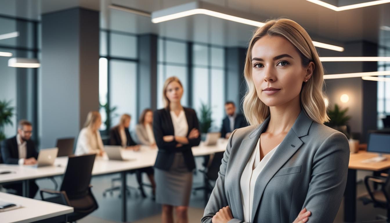 Elegant Corporate Portrait in Modern Office Setting