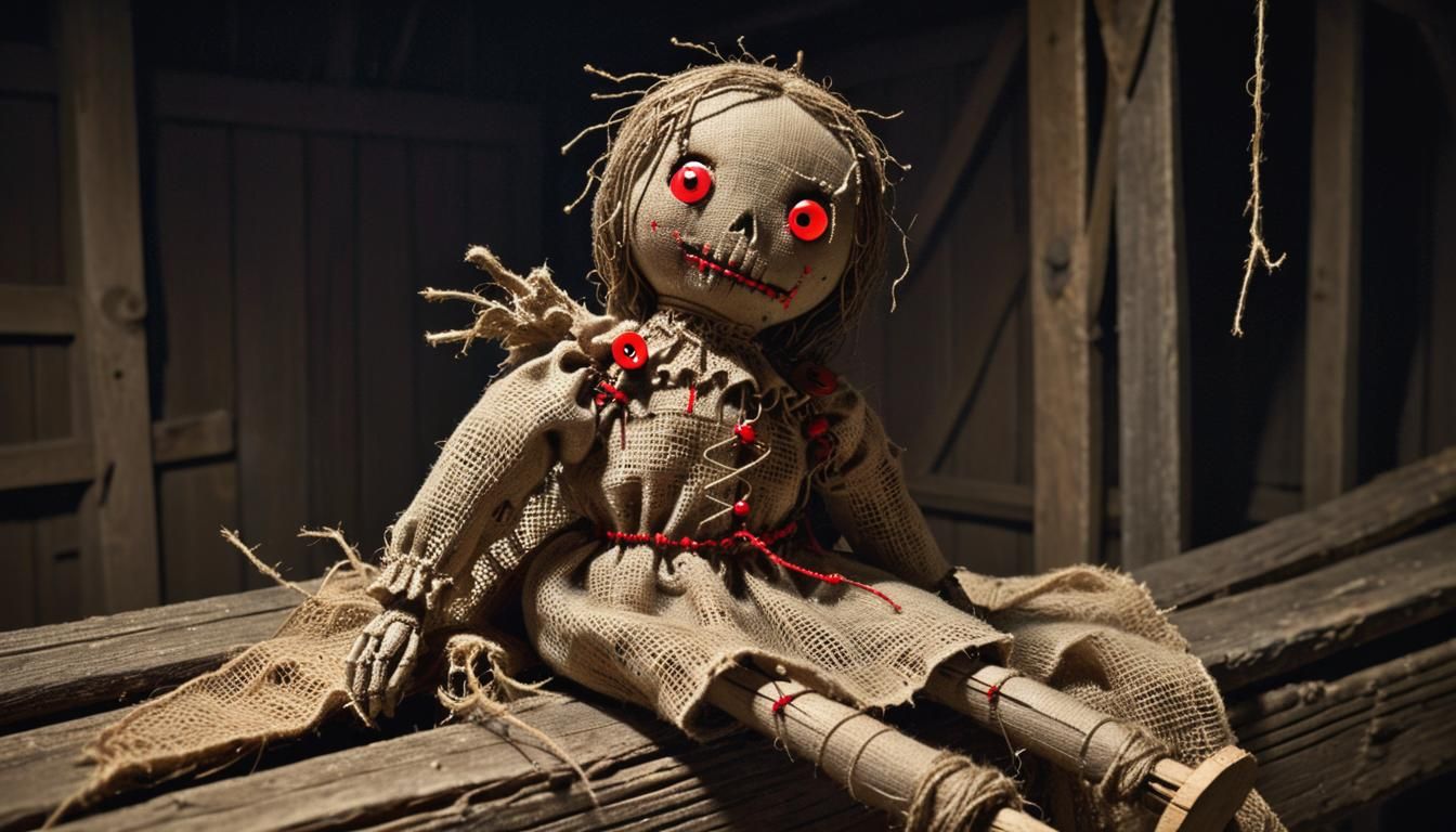 Eerie Voodoo Doll in Barn: Gustave Doré Horror