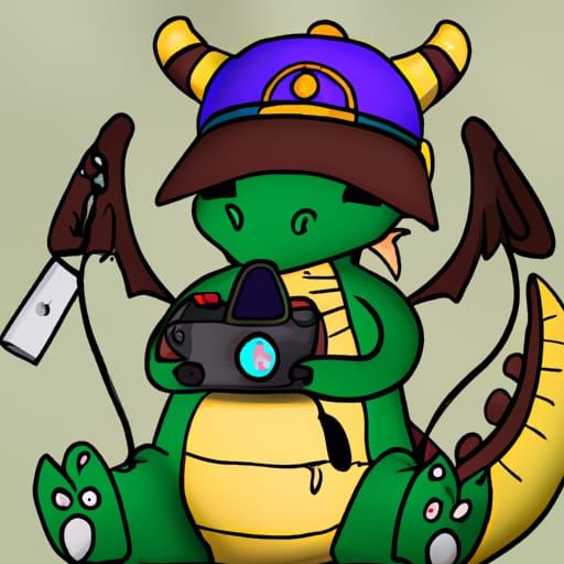 Cute Dragon Selfie with Camera Equipment