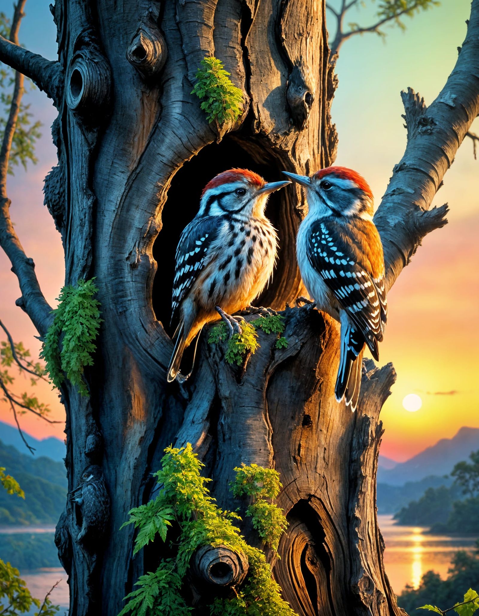 Japanese Pygmy Woodpecker at Twilight