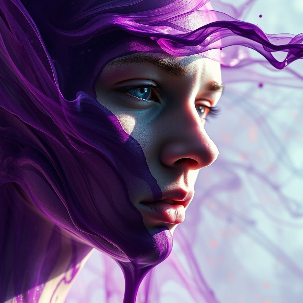 Surreal Portrait in Dark, Velvety Hues