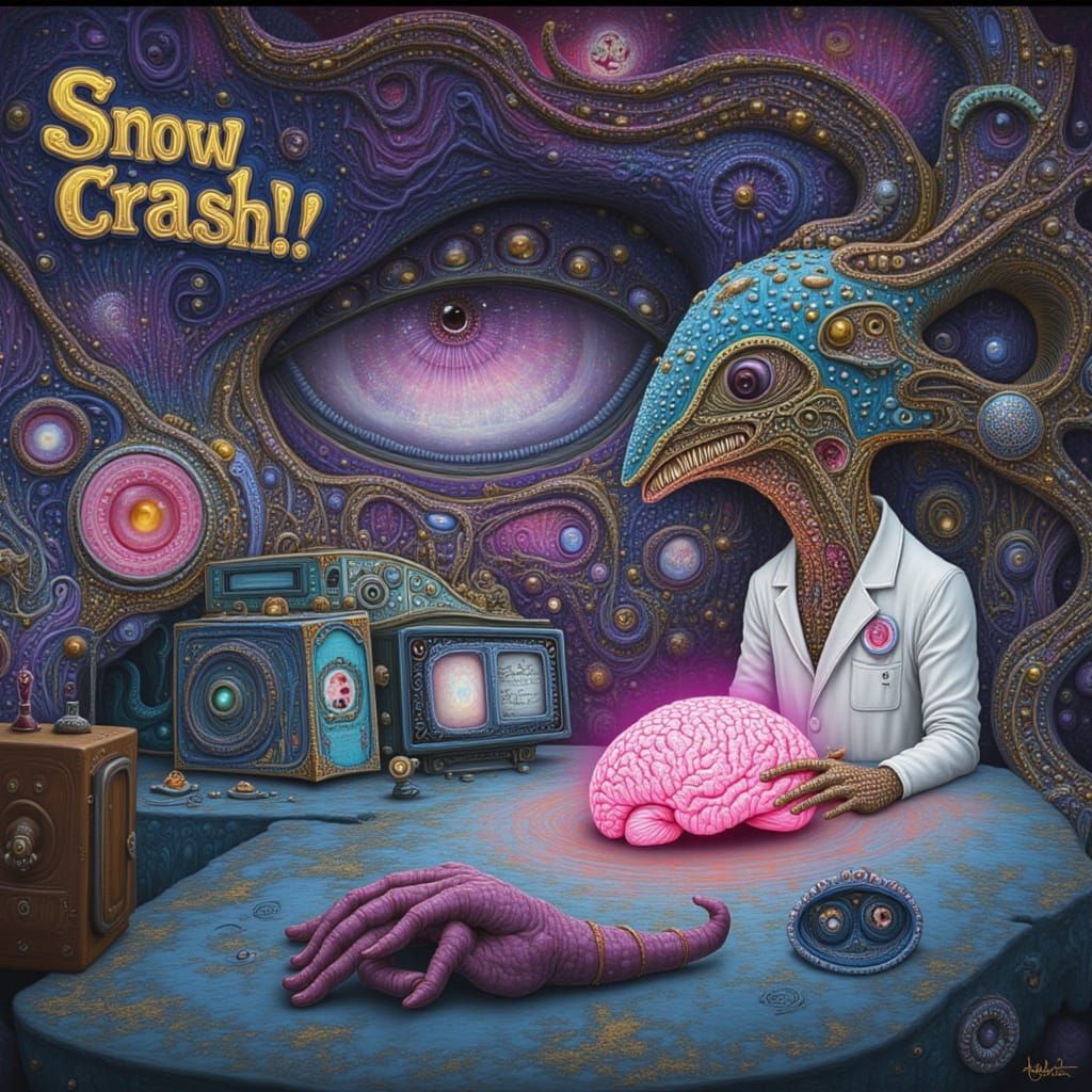 Steampunk Vulture Doctor Telemedicine with Zombie