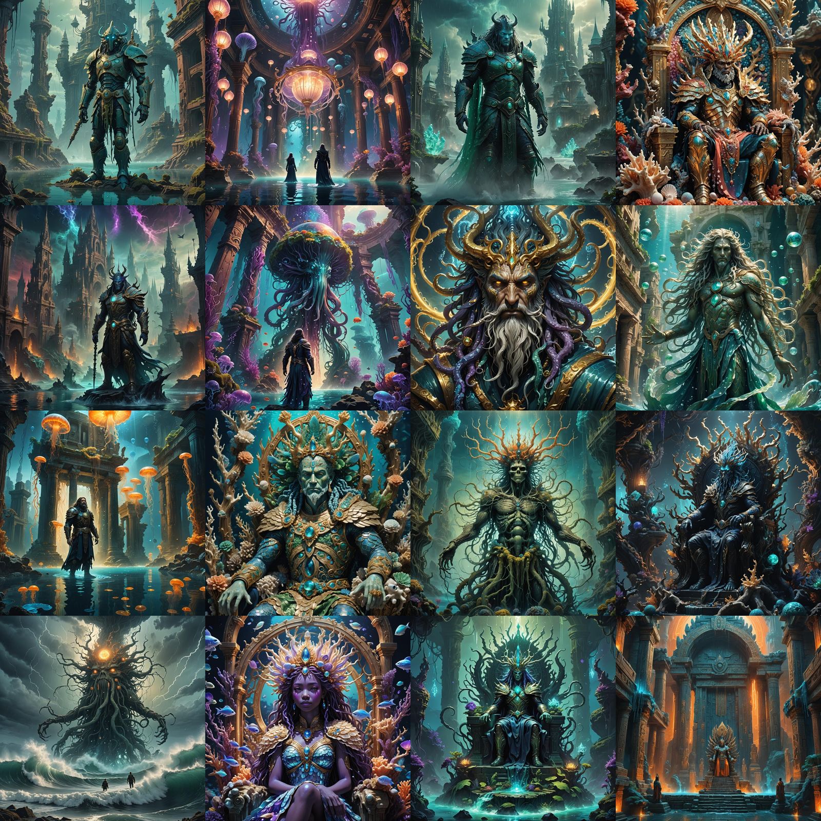 Fantastical God in Detailed Matte Painting Style