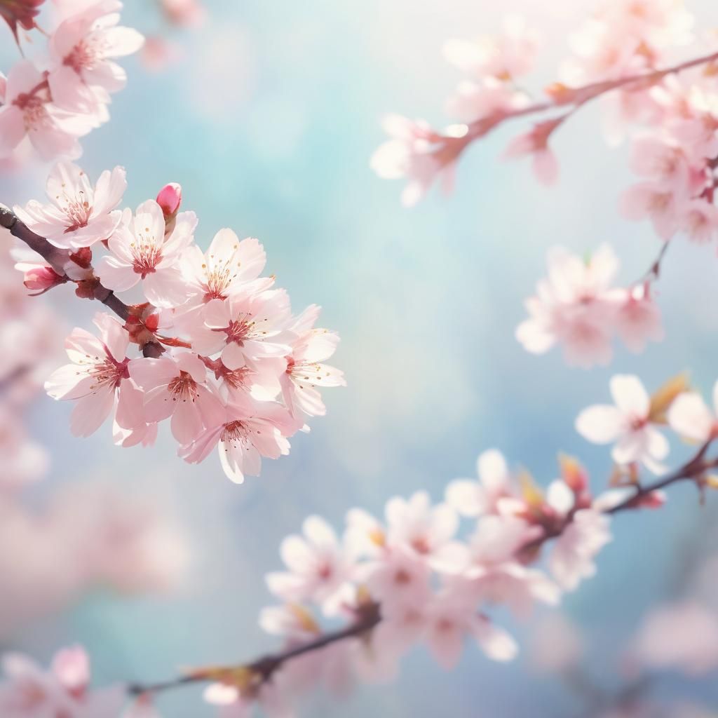 Cherry Blossoms in Watercolor Style