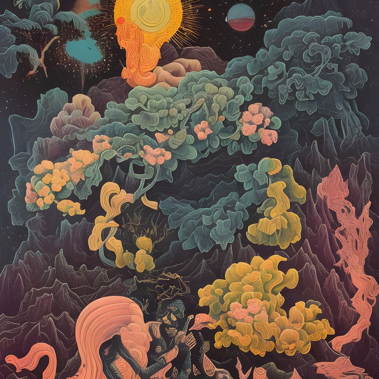 New Moon Canyon: Vibrant Regionalist Landscape