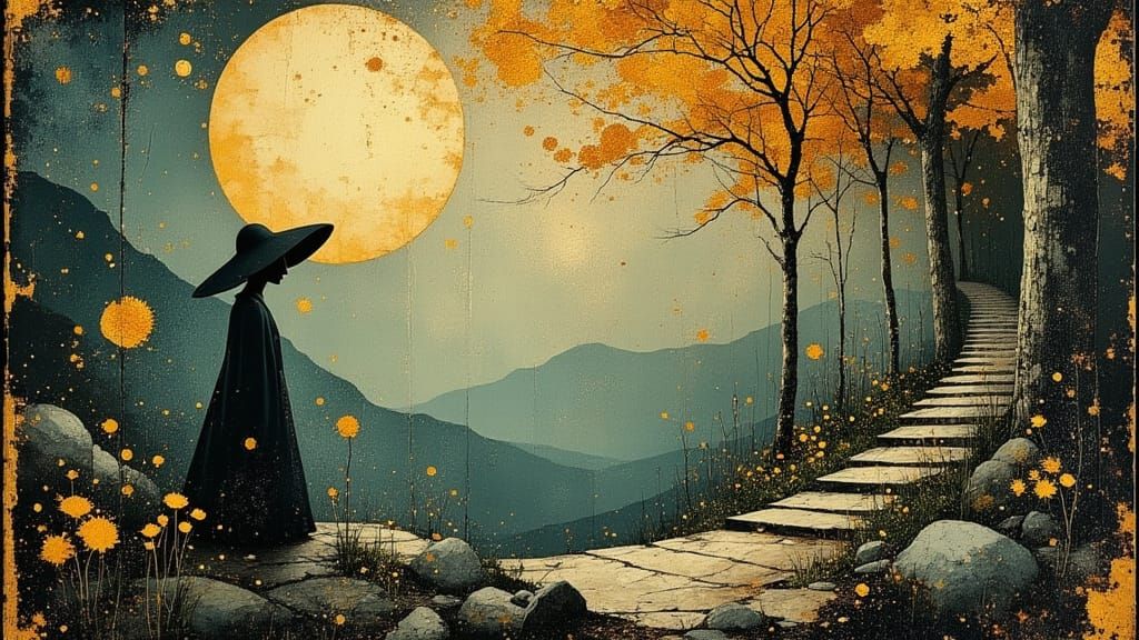 Vintage Fairy Scene in Cozy Nighttime Setting