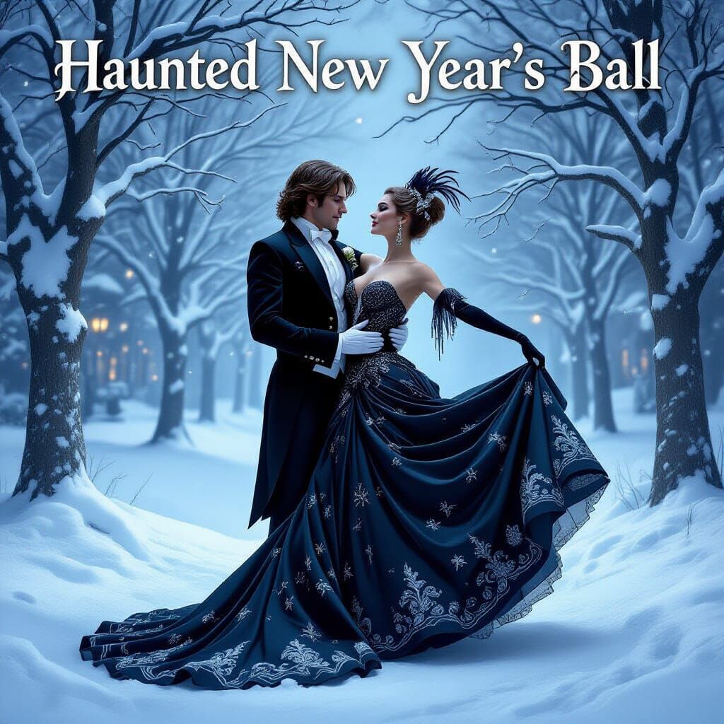 Spooky Haunted New Year's Ball Scene