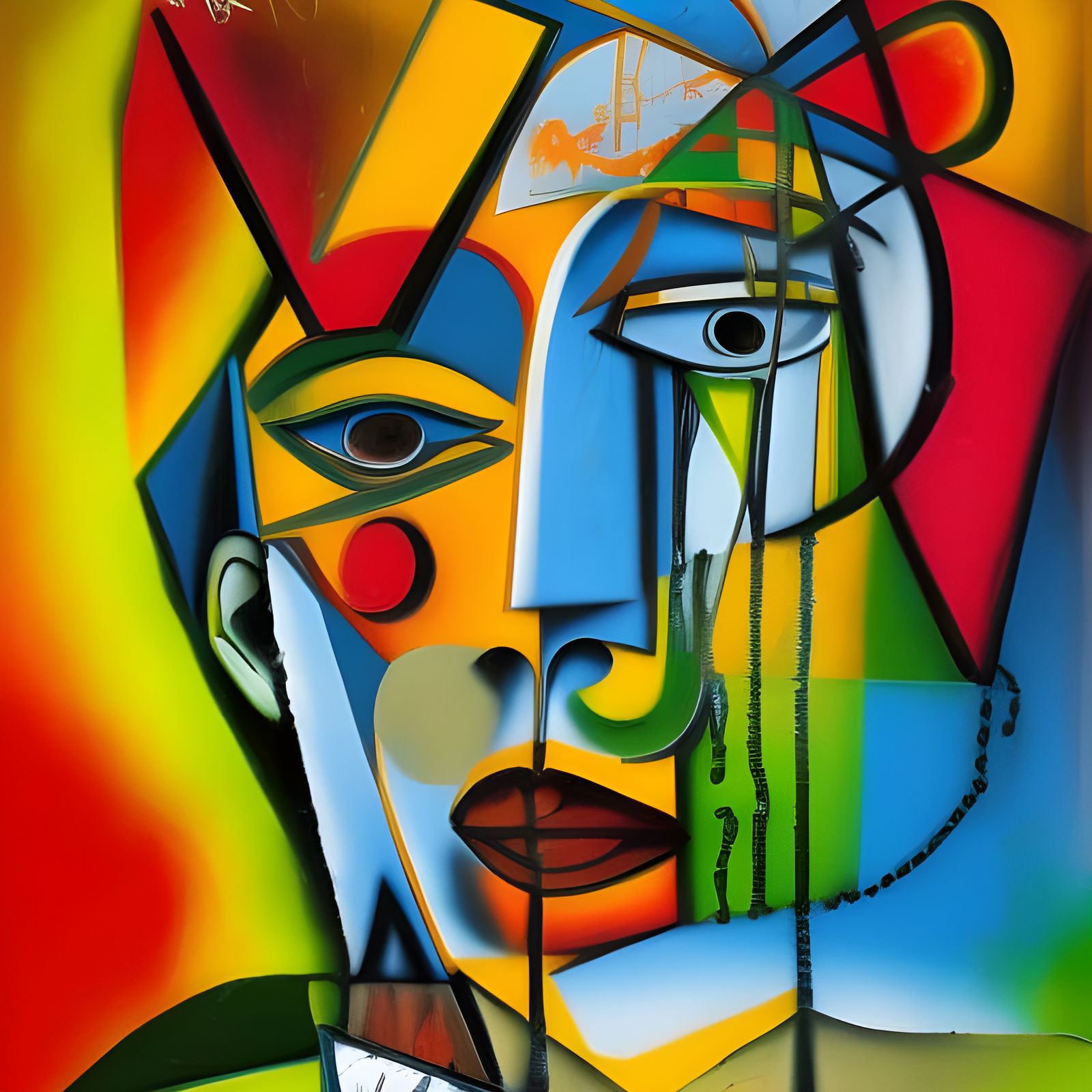 Colorful Rasta Beach Scene in Graffiti Art Style