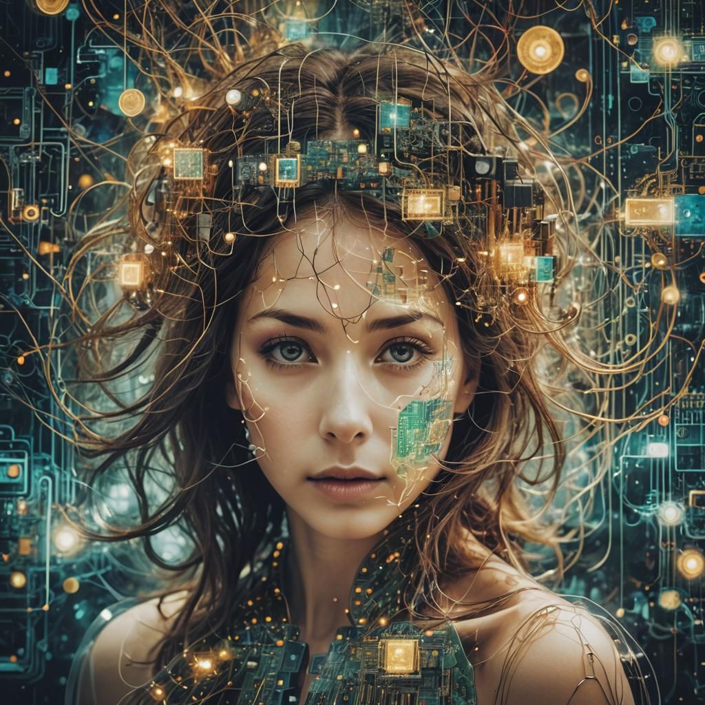 Surreal Abstract Dreamscape with Quantum Entanglement