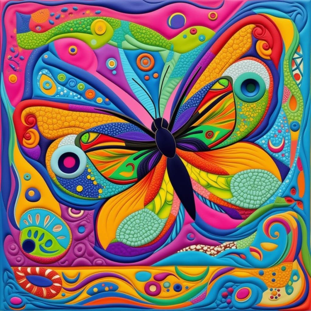 Henna Art Butterflies in Quilt Style