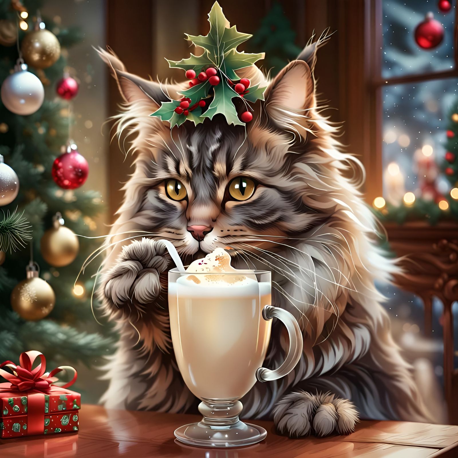 Kitty Is the Christmas Eggnog Taster (Side Hustle is kissing...