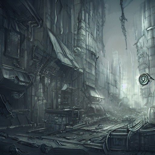 Post-Apocalyptic Steampunk Horror Concept Art