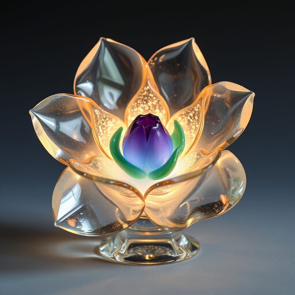Glass melt flower