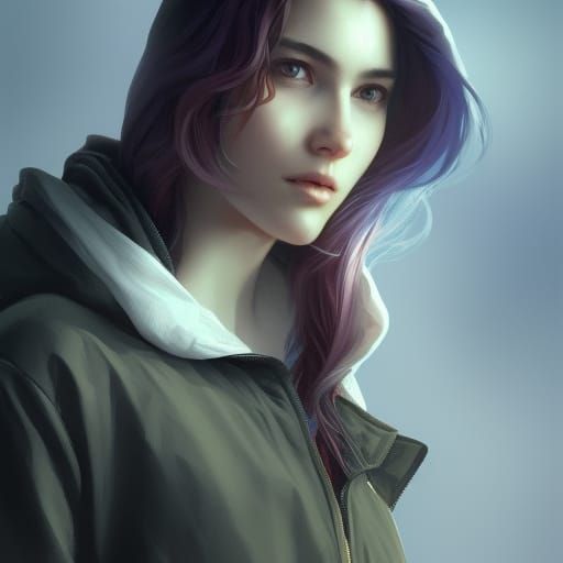 Girl in Hoodie: Hyperdetailed Portrait