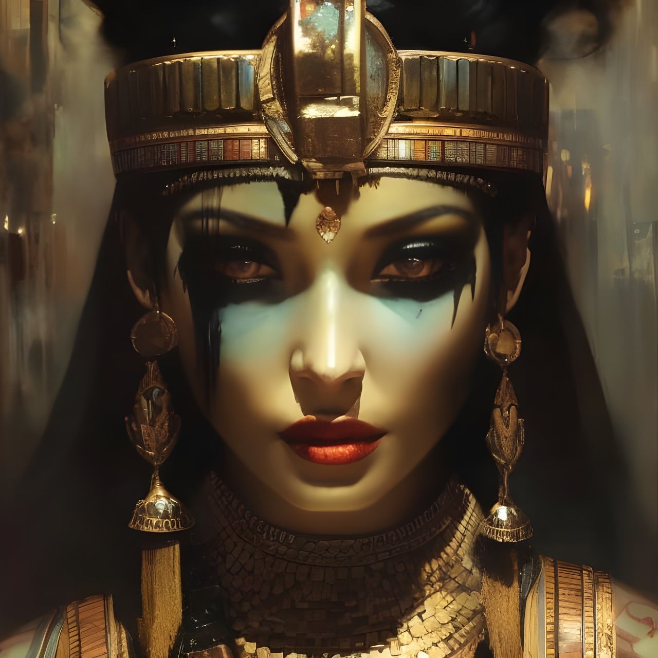 Egyptian Goddess Ma'at in Photorealistic Matte Painting