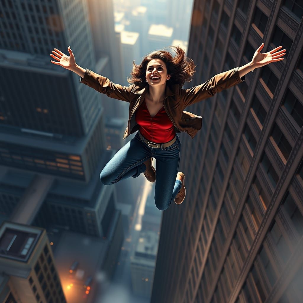 Lois Lane's Leap of Faith: Hyperrealistic Comic Art