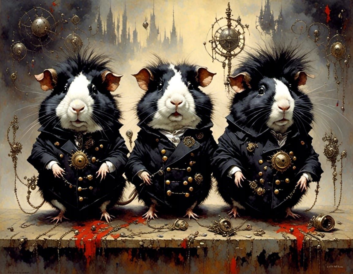 lil goth guinea pigs