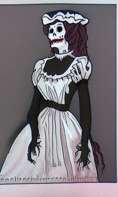 Ghostly Undead Victorian Maid in Eldritch Style